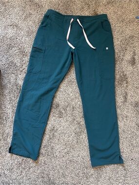 FIGS Teal Drawstring Cargo Scrub Pants